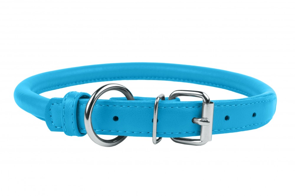 Round-stitched leather collar - COLLAR SOFT - different colours