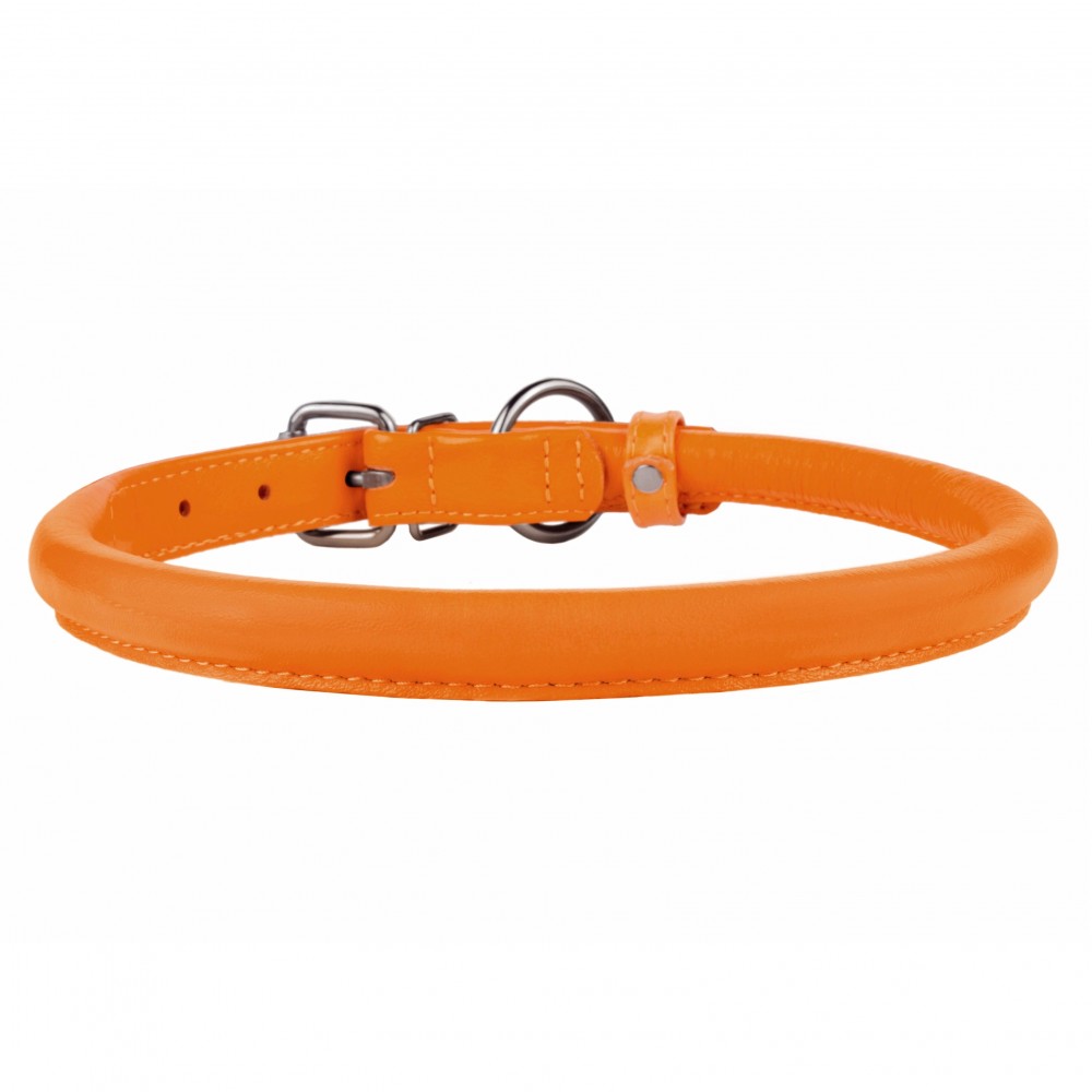 Round-stitched leather collar - COLLAR SOFT - different colours