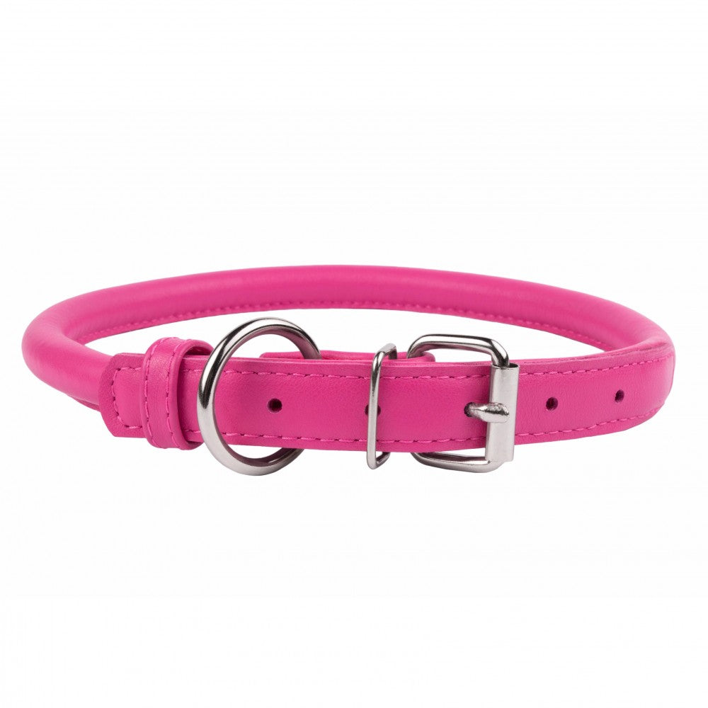 Round-stitched leather collar - COLLAR SOFT - different colours