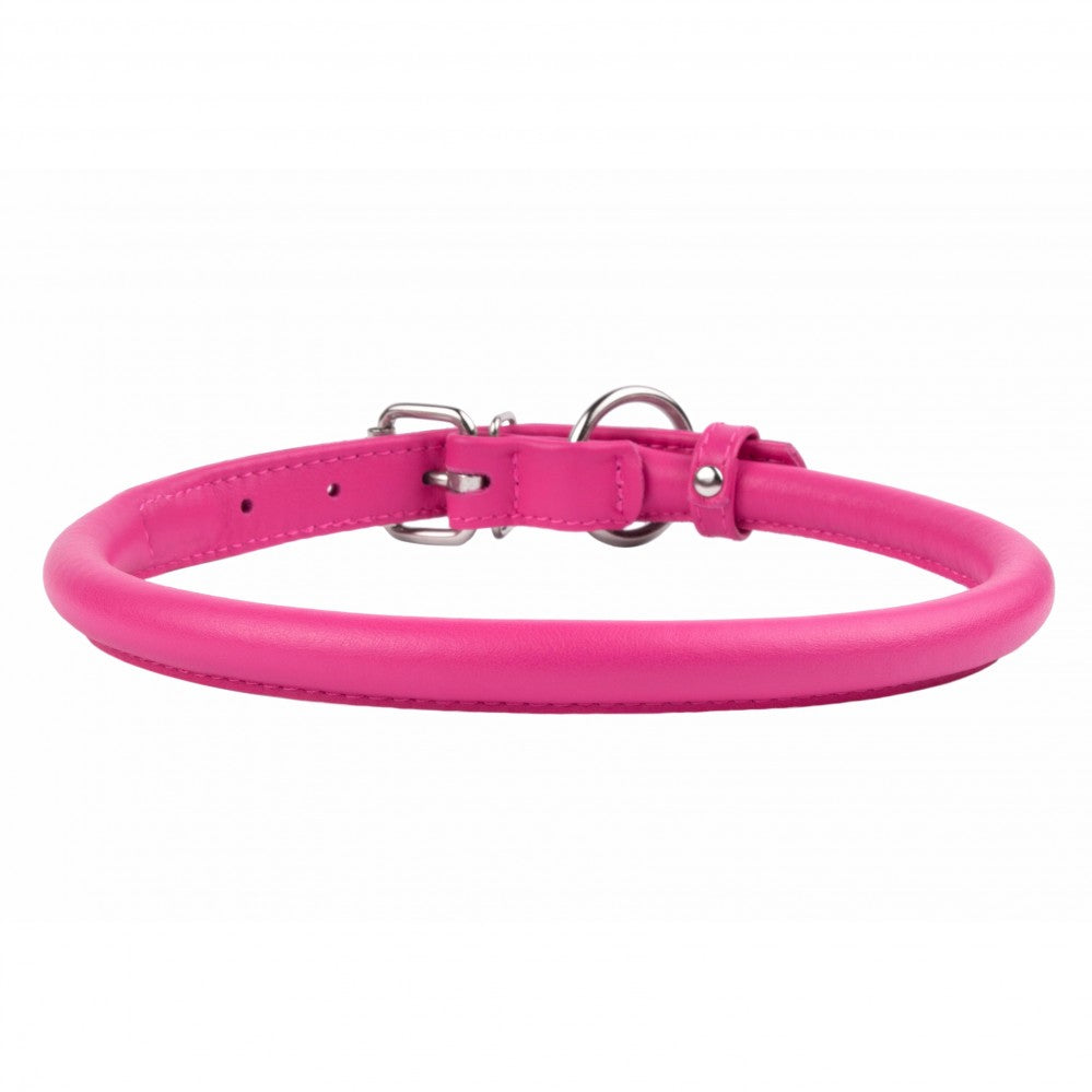 Round-stitched leather collar - COLLAR SOFT - different colours