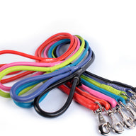 Round-stitched leather dog leash - COLLAR GLAMOR - different colours