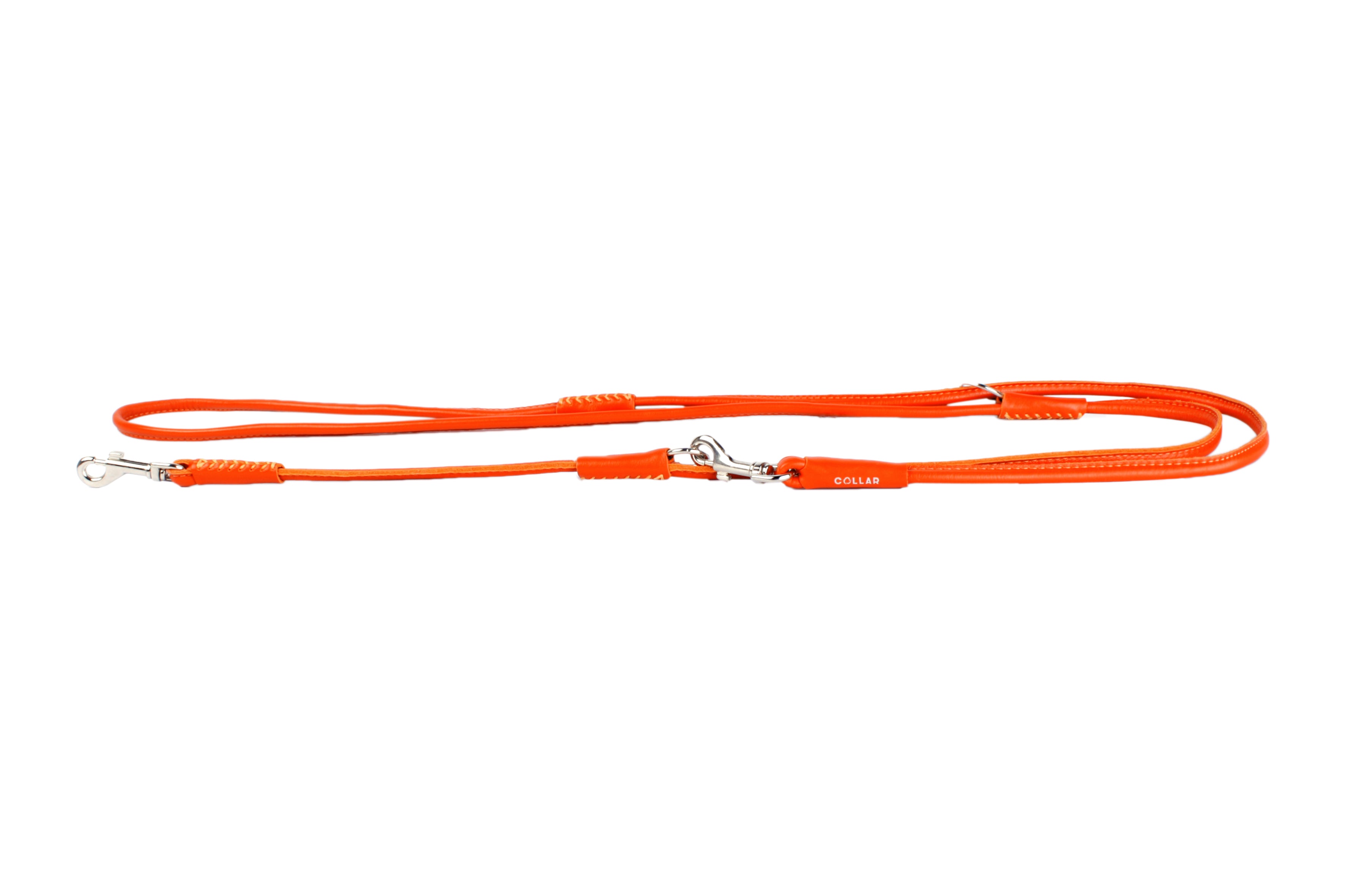 Multifunctional round-sewn leather dog leash - COLLAR GLAMOR - different colours