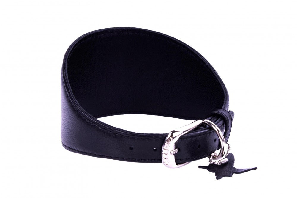Leather collar for (among others) greyhounds - Collar Soft - black or brown