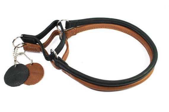 Leren half-slip halsband - Collar Soft - zwart of bruin