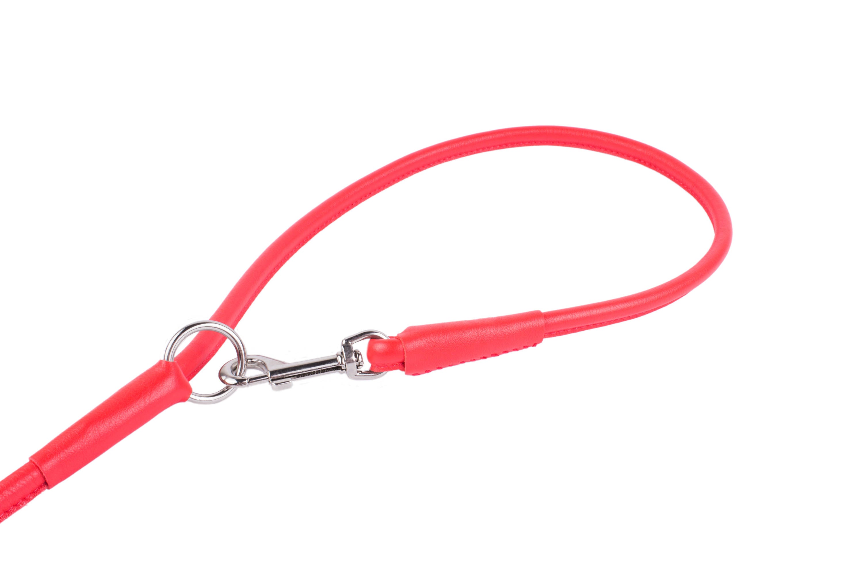 Multifunctional round-sewn leather dog leash - COLLAR GLAMOR - different colours