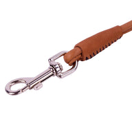 Rondgenaaide lederen hondenriem - COLLAR SOFT - zwart of bruin - 183 cm