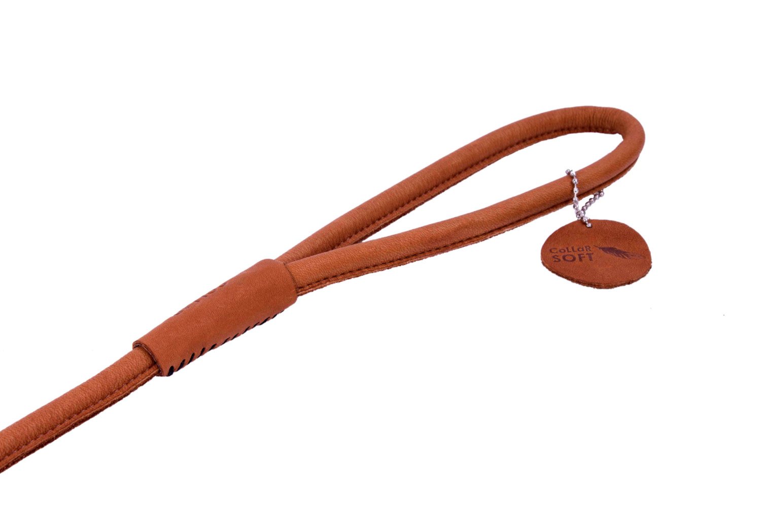 Rondgenaaide lederen hondenriem - COLLAR SOFT - zwart of bruin - 183 cm