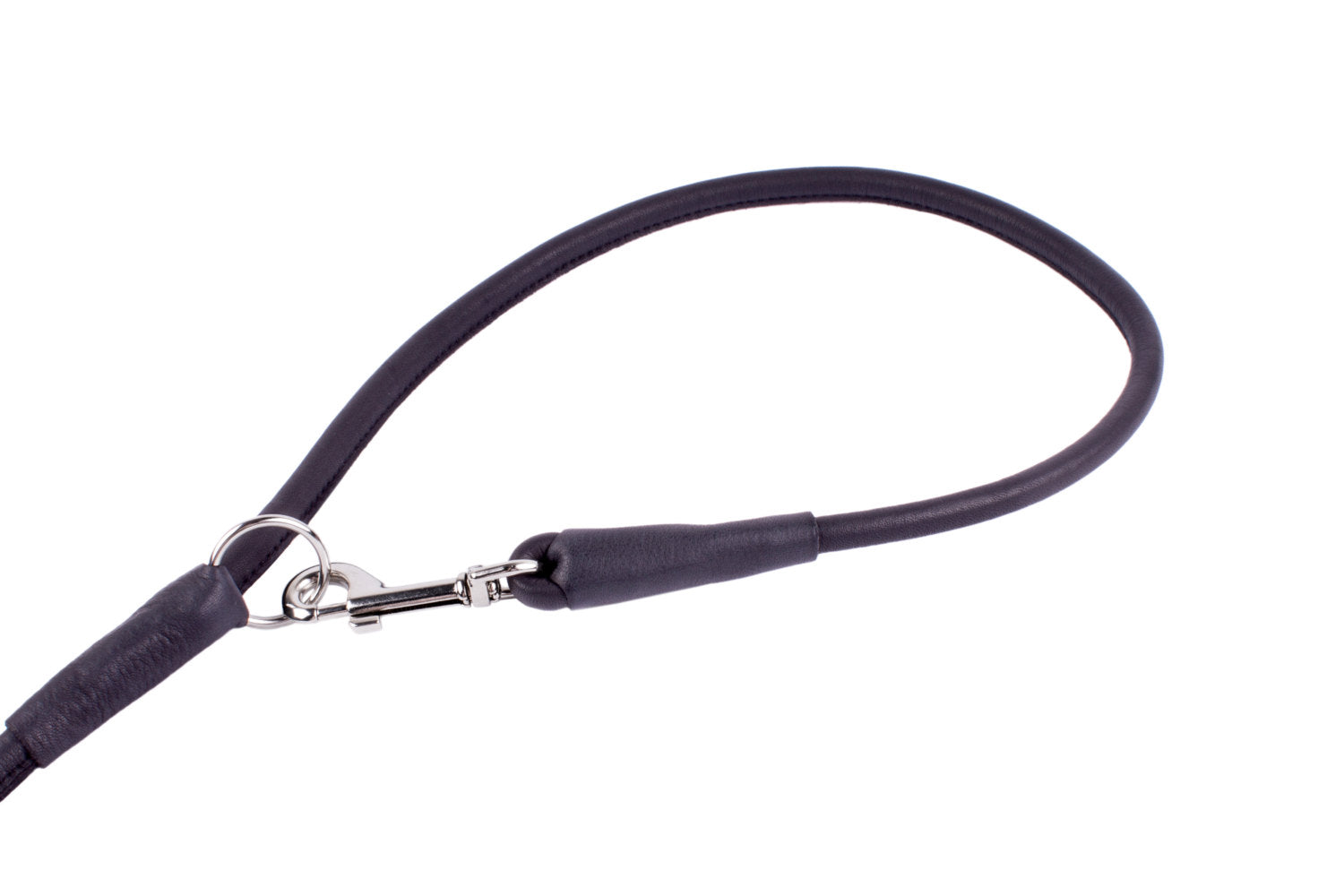 Multifunctional round-stitched leather dog leash - COLLAR SOFT - black or brown