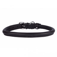 Round-stitched leather collar - COLLAR SOFT - black or brown