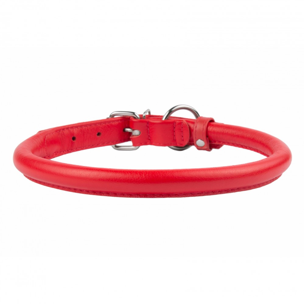 Round-stitched leather collar - COLLAR SOFT - different colours